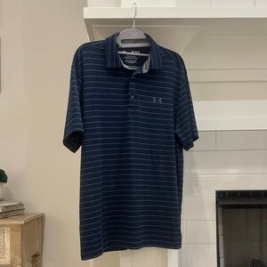 Under Armour Dark Blue Striped Polo Shirt